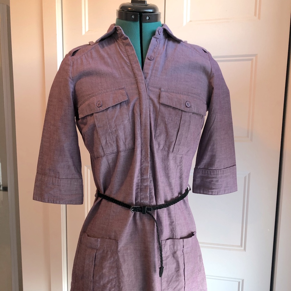 Linen look purple tunic